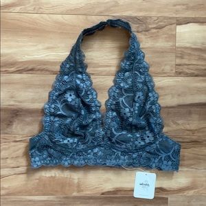 Free People gray color lace bralette